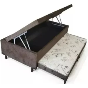 Bicama auxiliar com baú (3 em 1) (5 cm embaixo e 10 cm em cima) 1,88 x 0,88